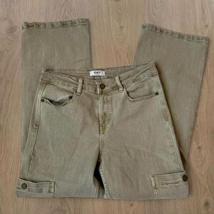 Oat New York Green High Rise Cargo Pants